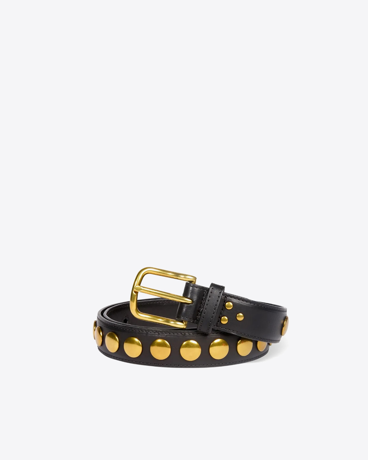 Jérôme Dreyfuss Ceinture Festival – Cuir Vachette Noir Brass