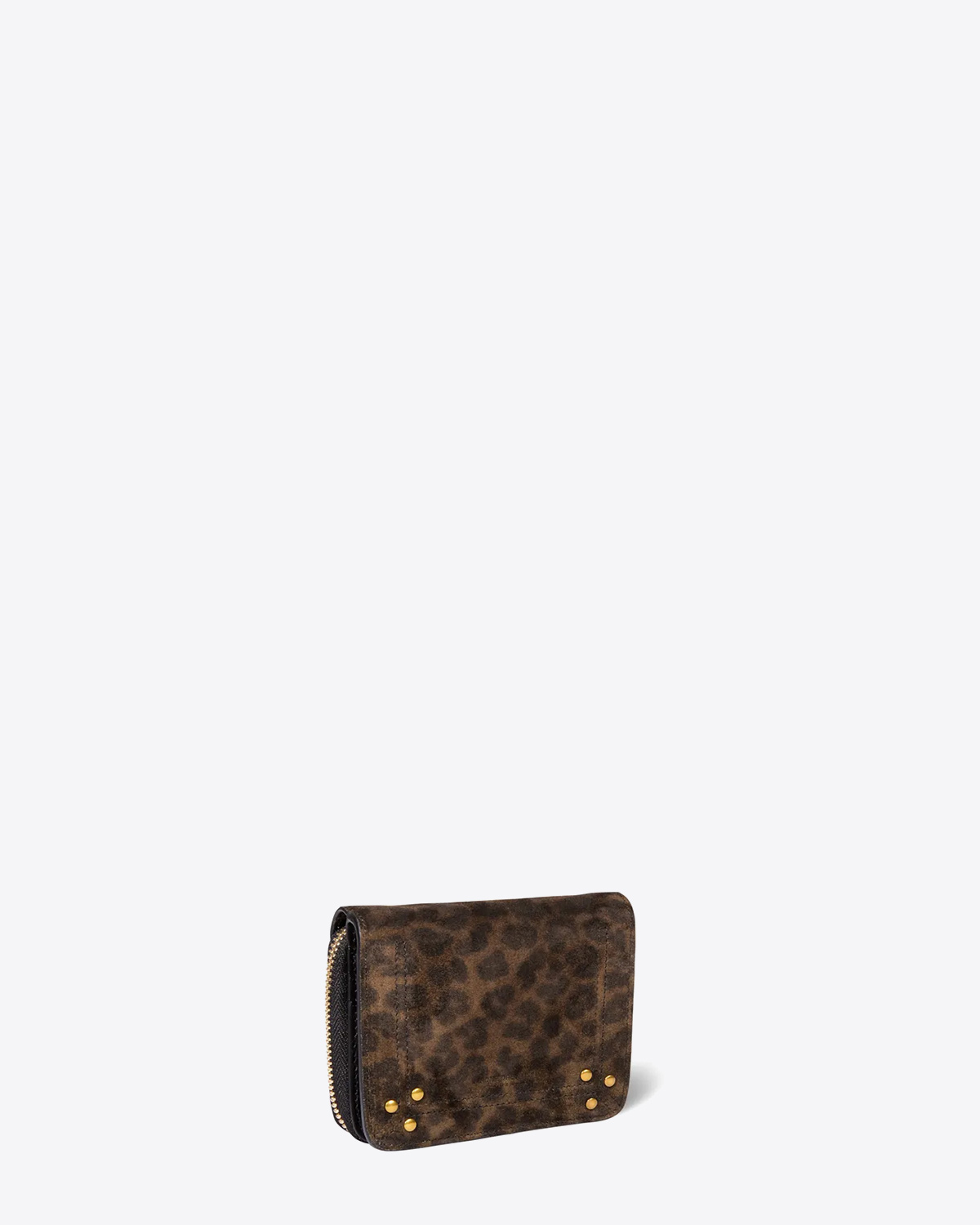 Jérôme Dreyfuss Portefeuille André – Cuir Suédé Léopard Kaki