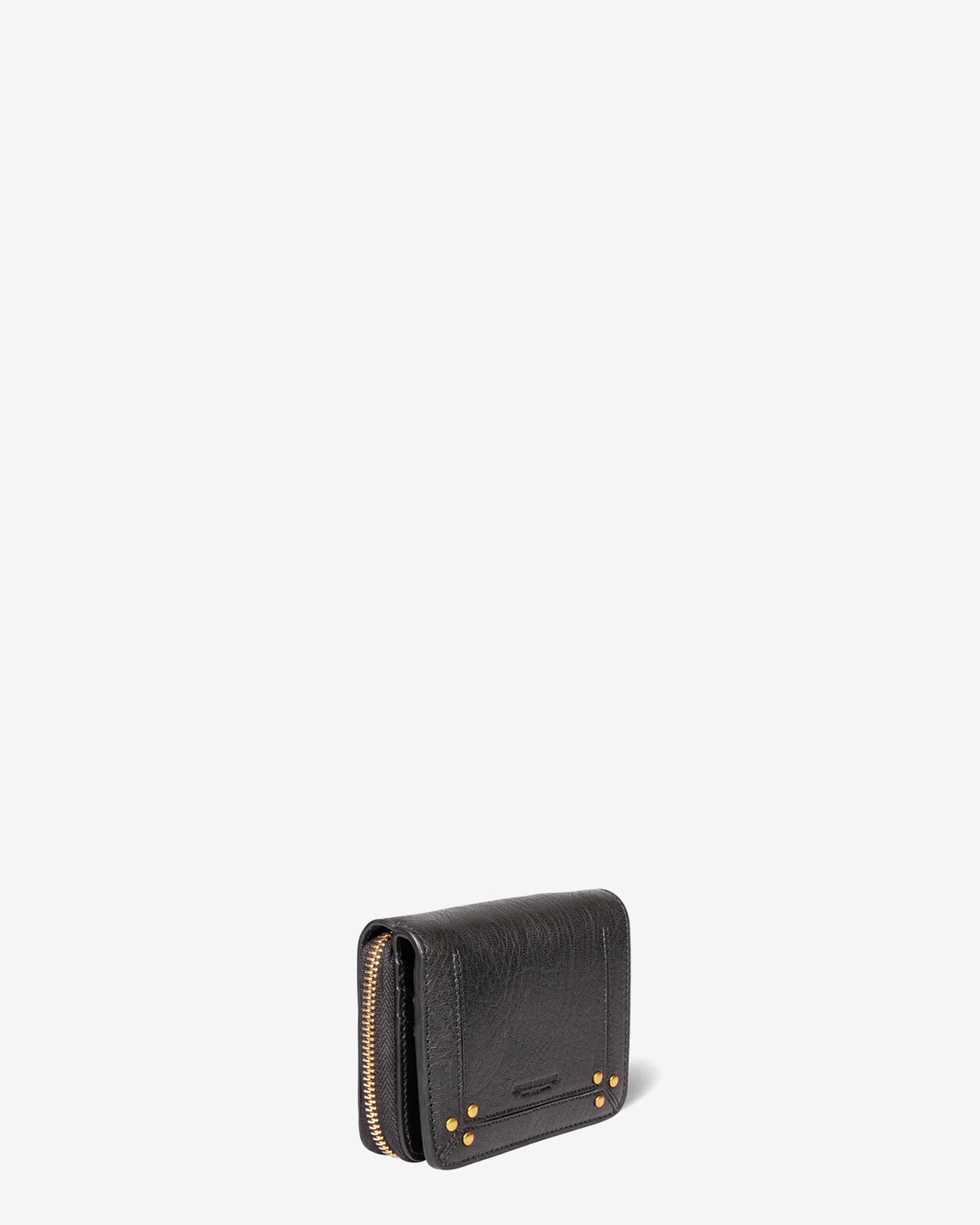 Jérôme Dreyfuss Portefeuille André – Cuir Chèvre Noir Brass