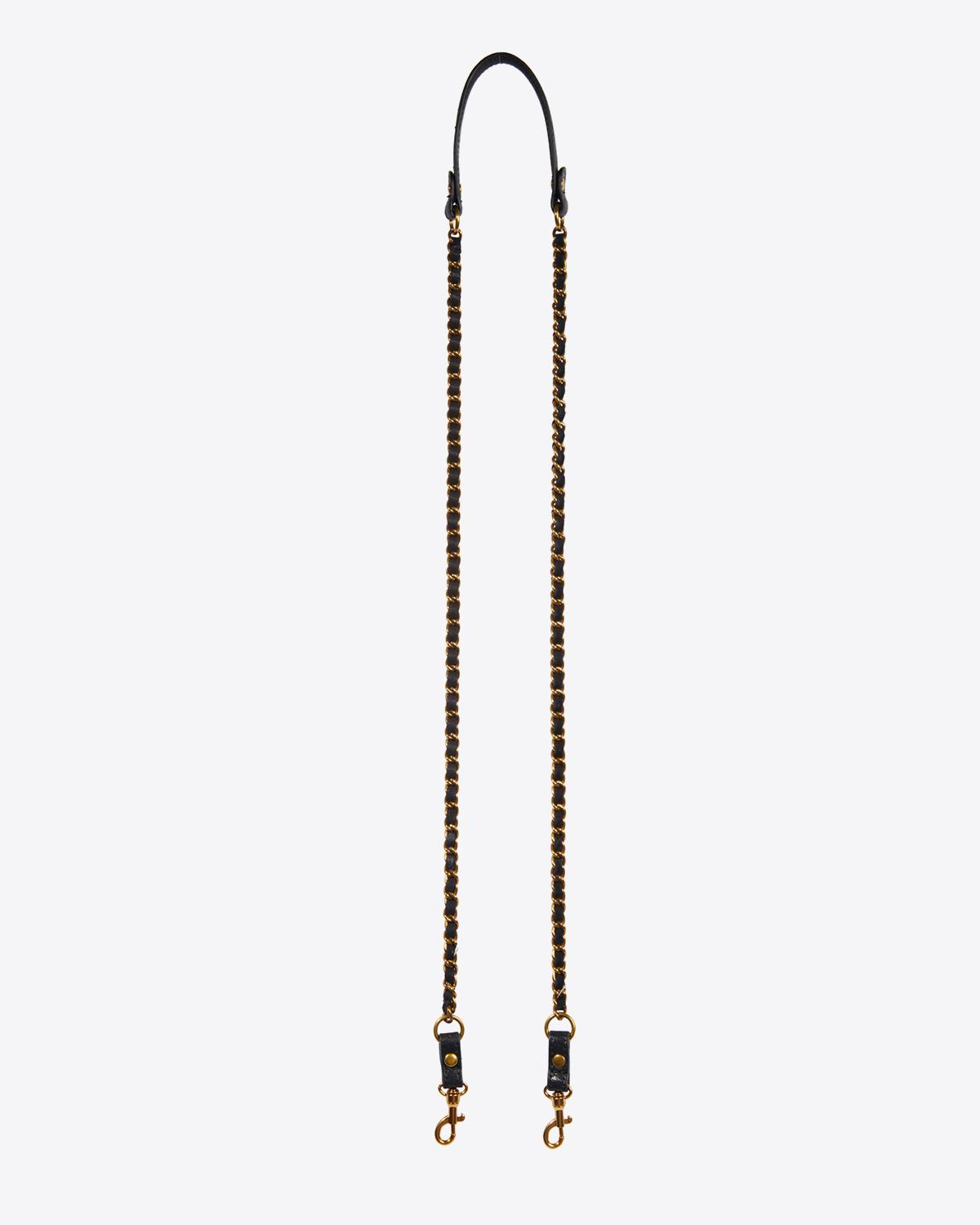 Jérôme Dreyfuss Bandoulière Chaine – Cuir Chèvre Noir Brass