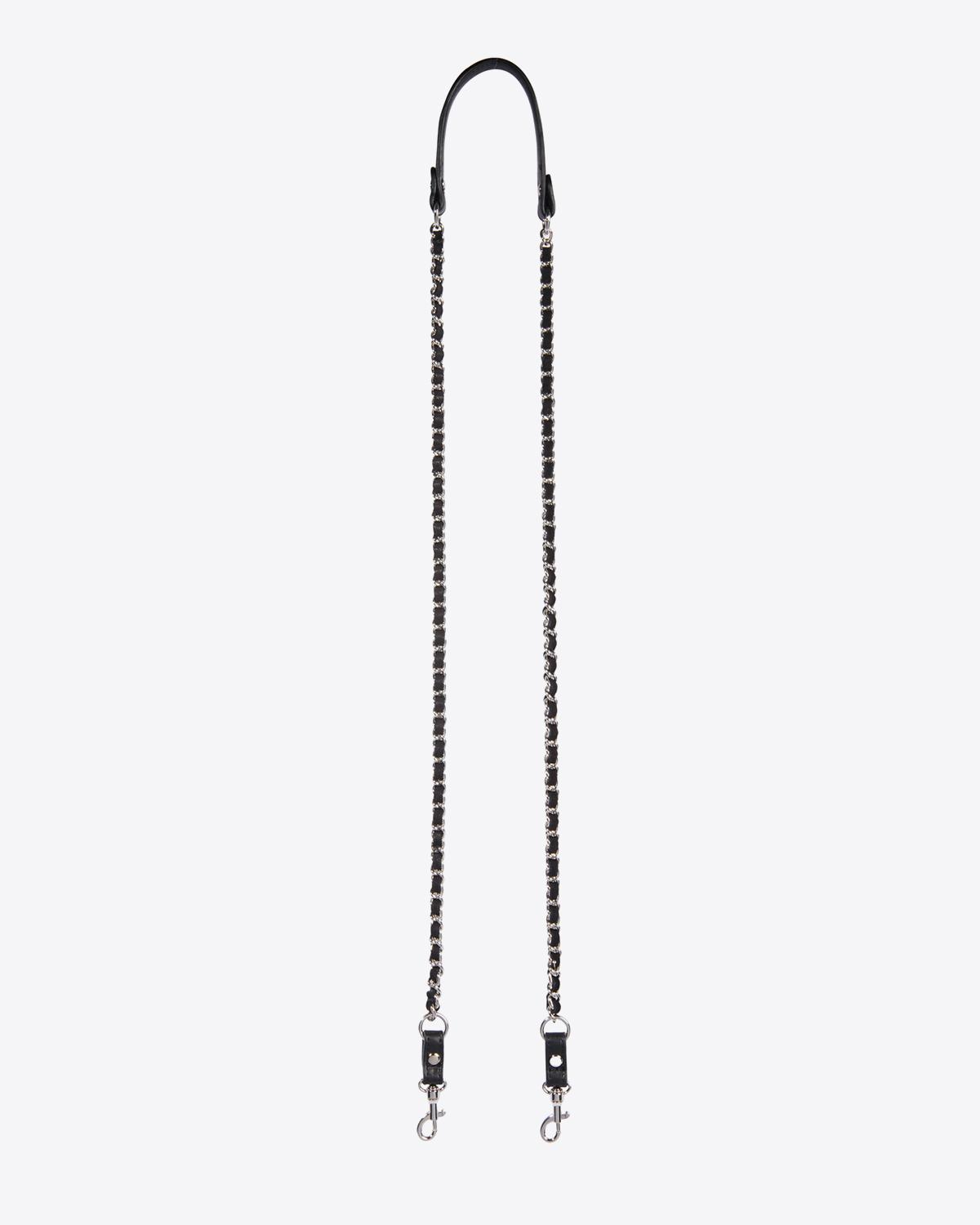 Jérôme Dreyfuss Bandoulière Chaine – Cuir Agneau Noir Silver