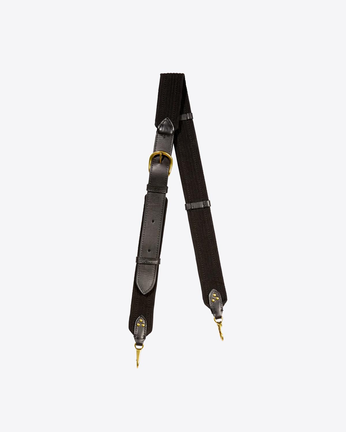 Jérôme Dreyfuss Bandoulière Sangle Large – Cuir vachette Noir Brass