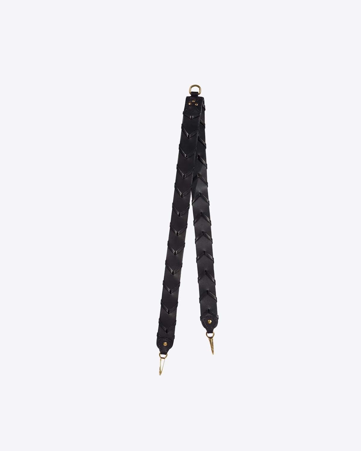 Jérôme Dreyfuss Bandoulière Tressée – Cuir Vachette Noir Brass