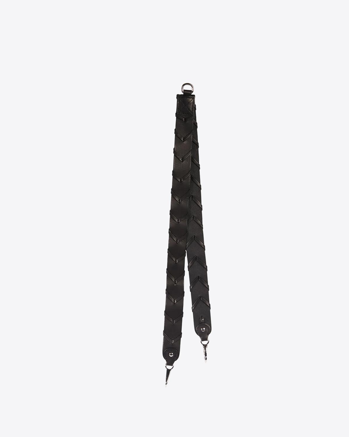 Jérôme Dreyfuss Bandoulière Tressée – Cuir Vachette Noir Silver