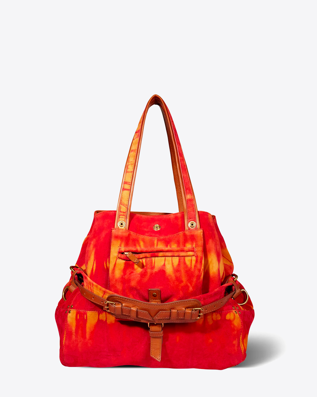 Jérôme Dreyfuss Sac Billy M – Cuir Suédé Tie Dye Orange