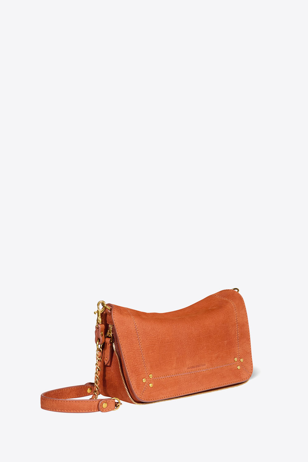 Mini-sac Bobi S Jérôme Dreyfuss en cuir suédé Opium. Profil.