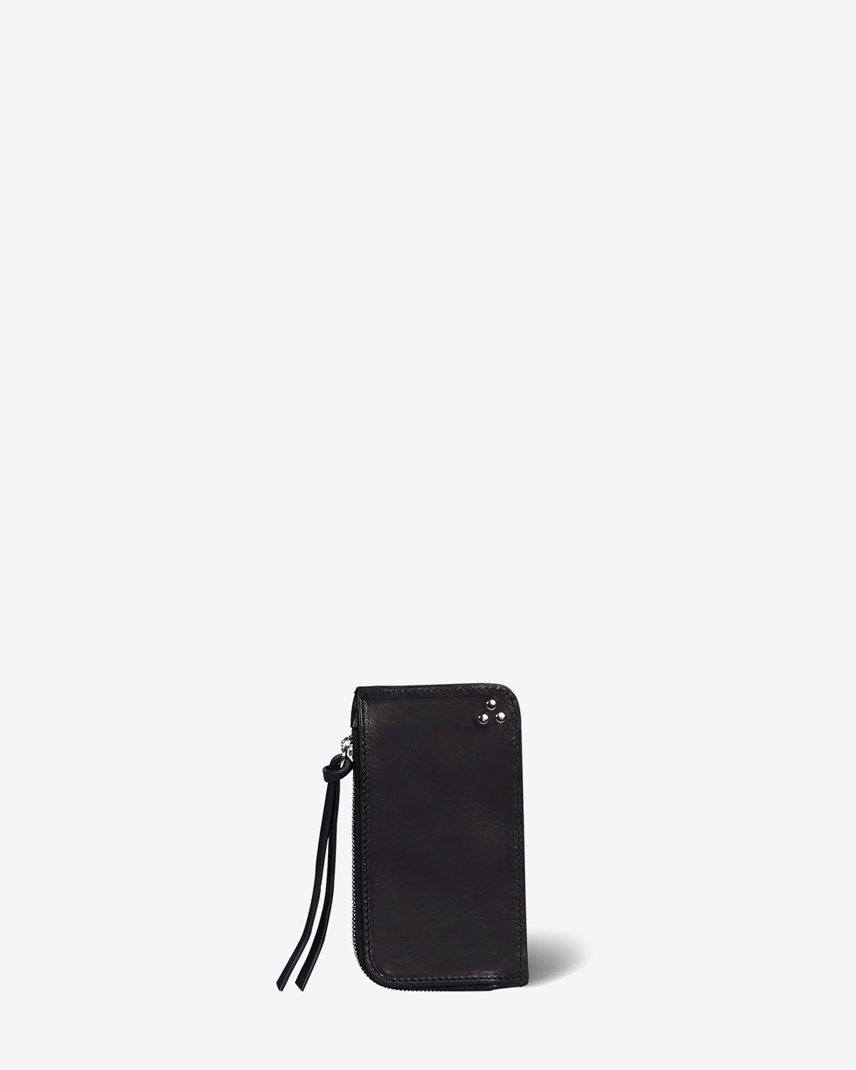 Jérôme Dreyfuss Porte-Cartes Clyde – Cuir Vachette Noir Silver