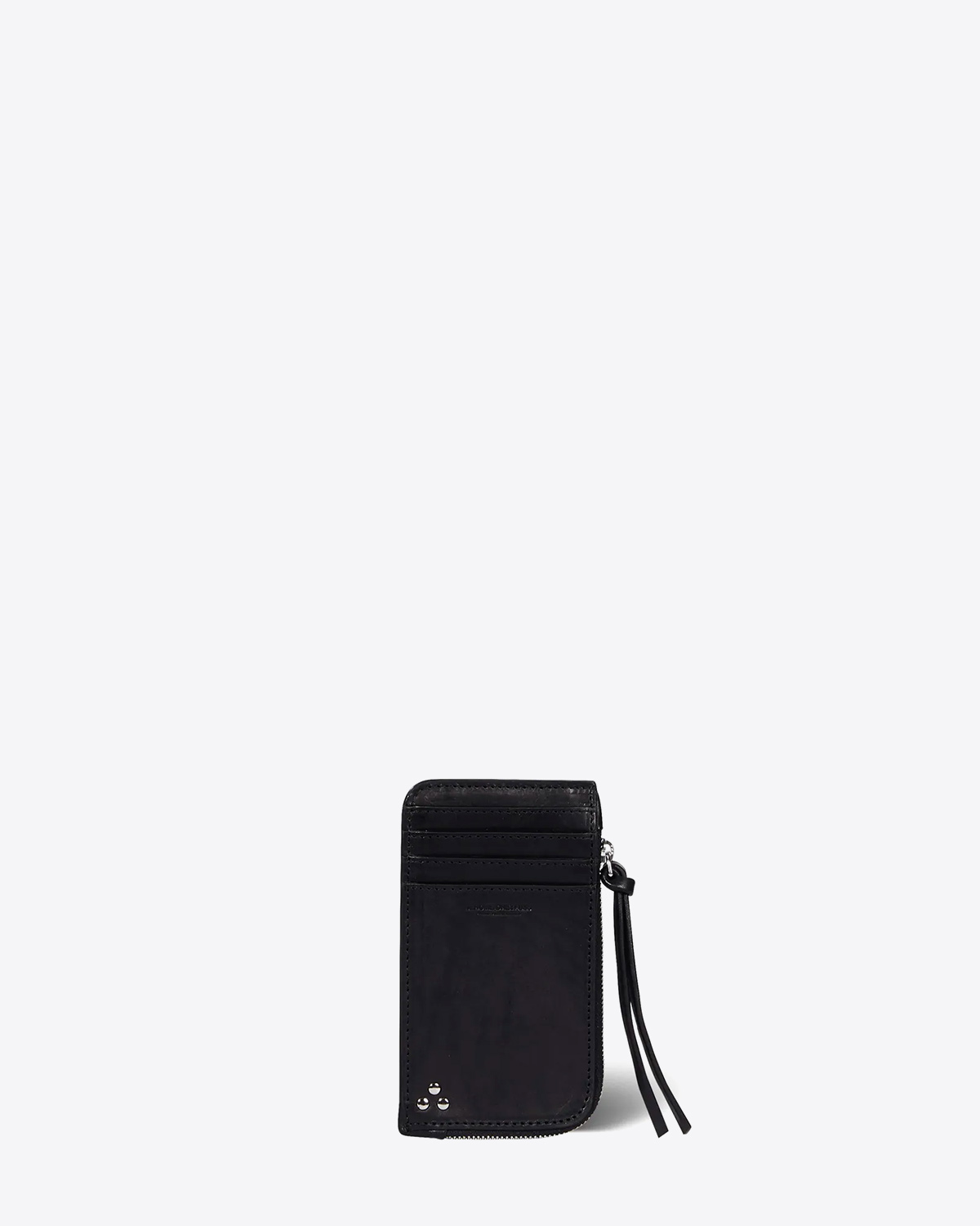 Jérôme Dreyfuss Porte-Cartes Clyde – Cuir Vachette Noir Silver