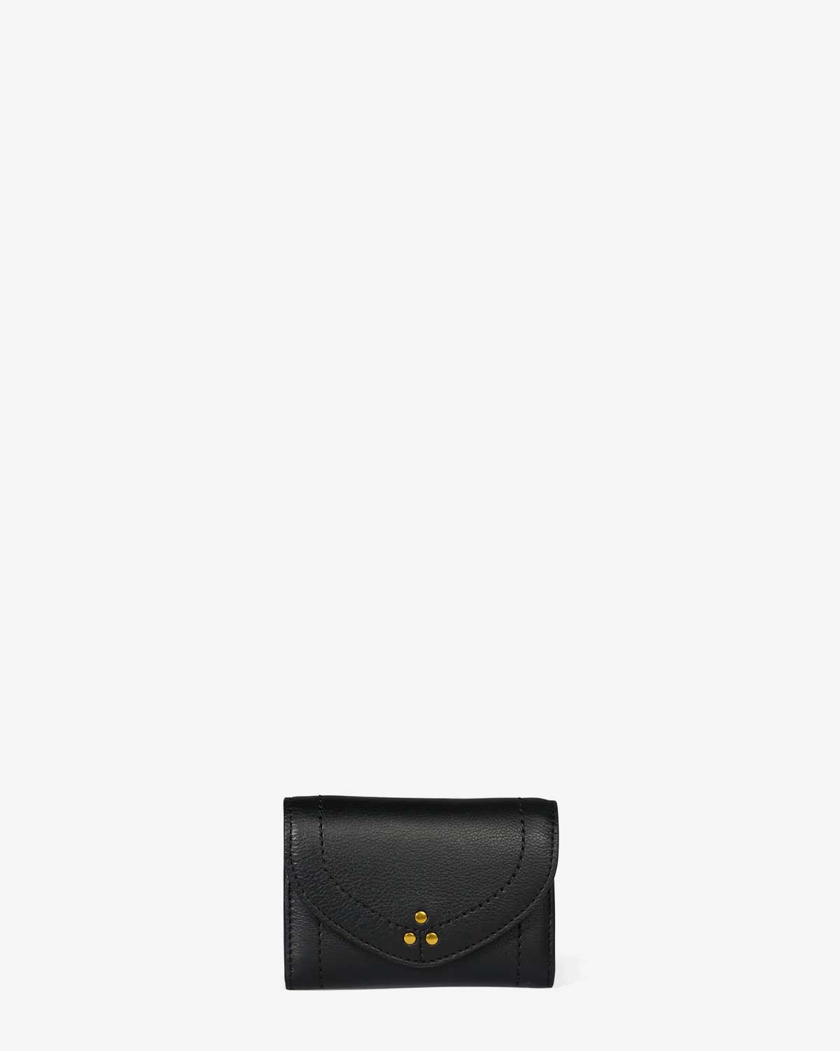 Jérôme Dreyfuss Porte-Monnaie Helmut Pm – Cuir Veau Noir Brass