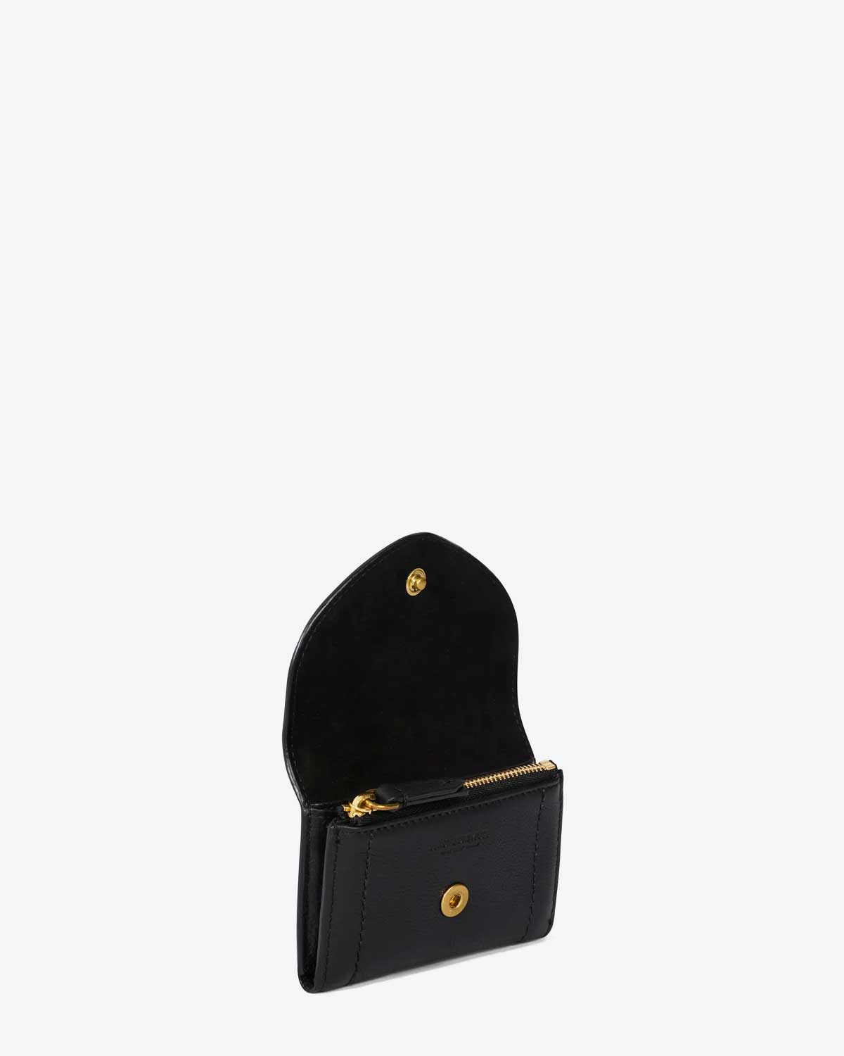 Jérôme Dreyfuss Porte-Monnaie Helmut Pm – Cuir Veau Noir Brass
