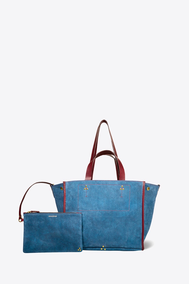 Jérôme Dreyfuss Sac Léon M – Cuir Suédé Jeans