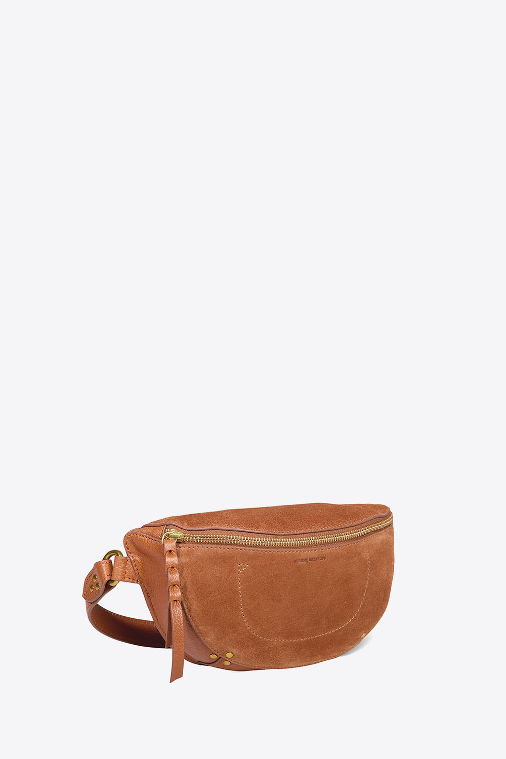 Jérôme Dreyfuss Sac Lino Banane – Cuir Suédé Caramel