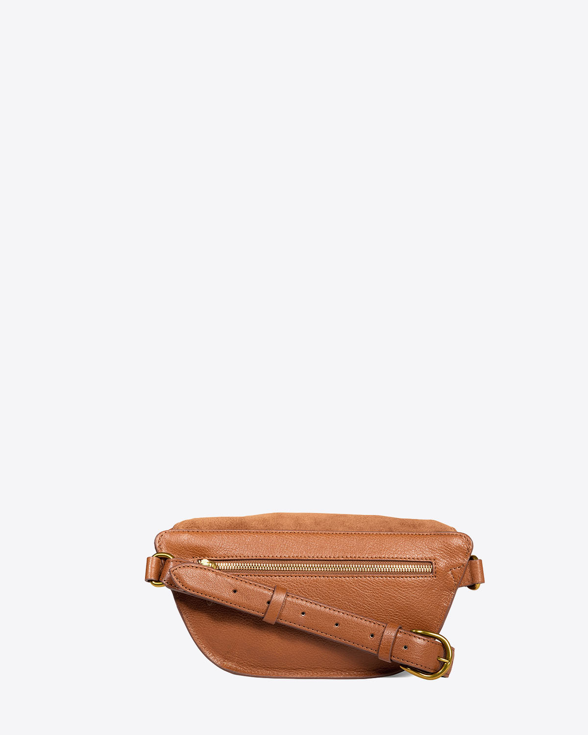 Sac banane Lino en cuir suédé caramel Jérôme Dreyfuss. Dos.