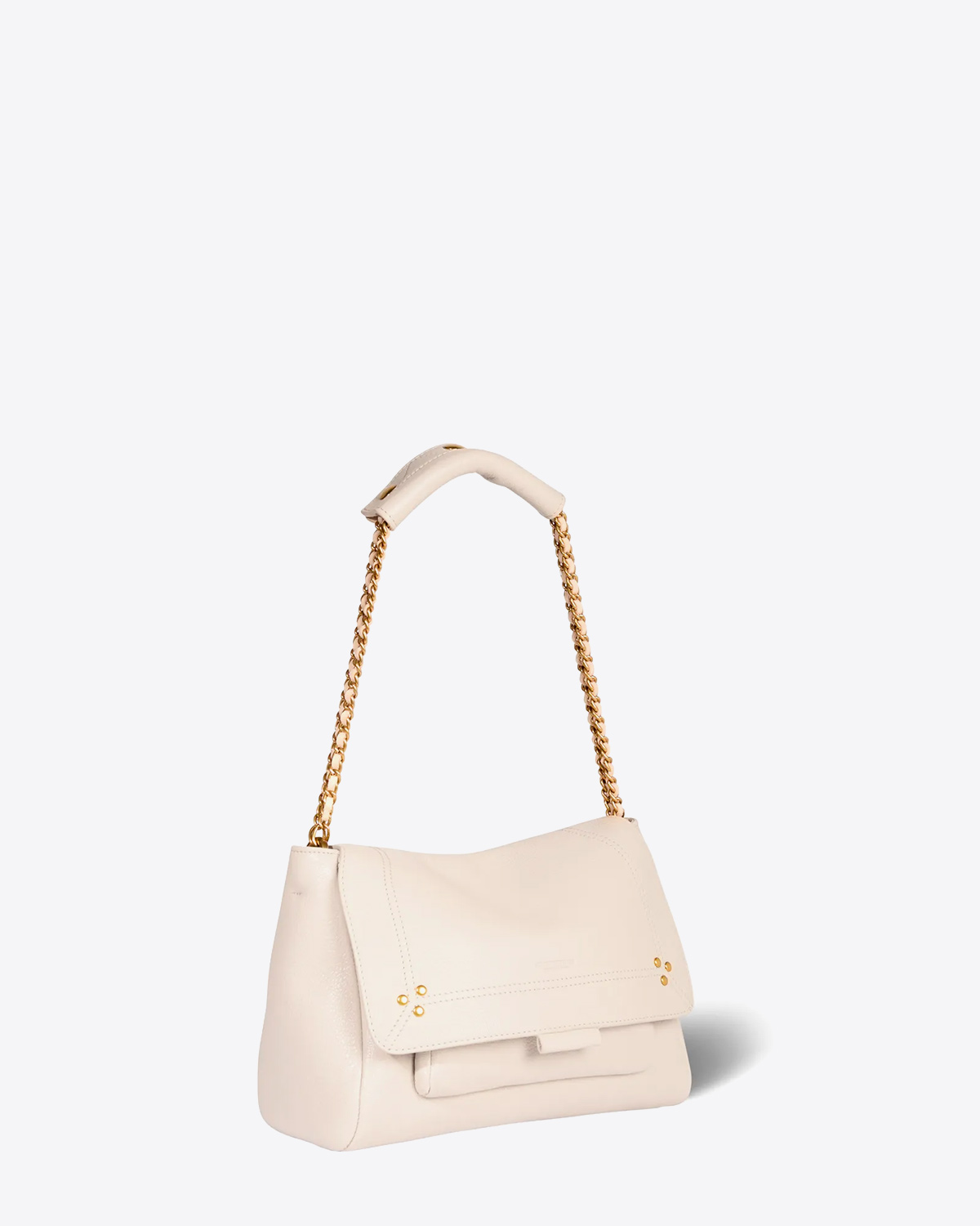 Jérôme Dreyfuss Sac Lulu M – Cuir Ecru Grainé