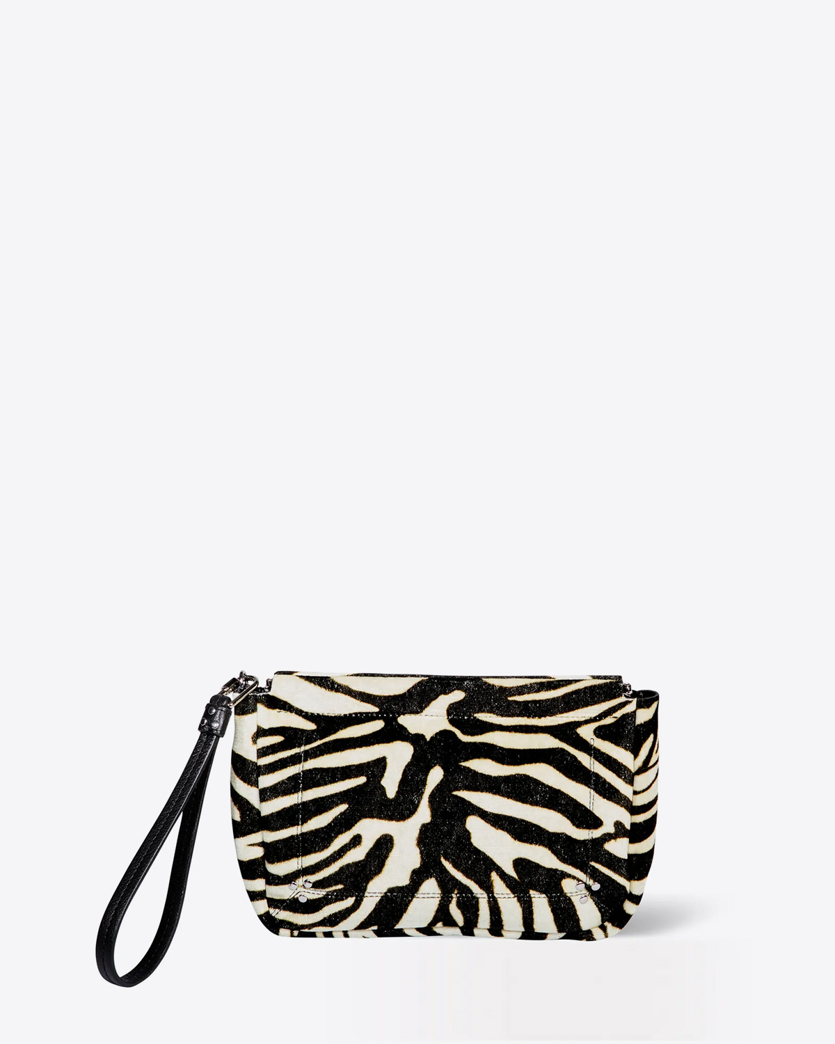 Jérôme Dreyfuss Pochette Clap L – Cuir Velours Zèbre