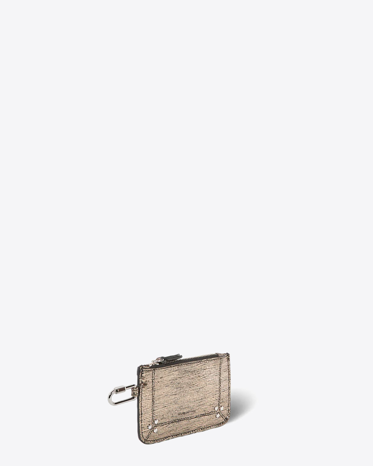 Jérôme Dreyfuss Pochette Popoche XS – Cuir Lamé Champagne