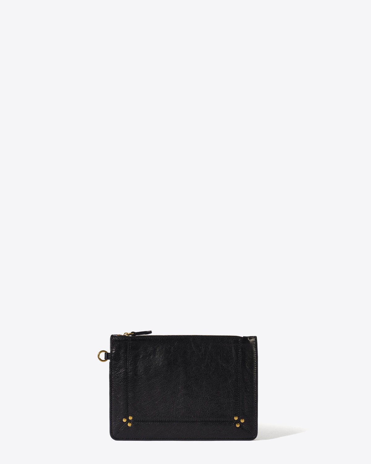 Jérôme Dreyfuss Pochette Popoche M – Cuir Chèvre Noir Brass