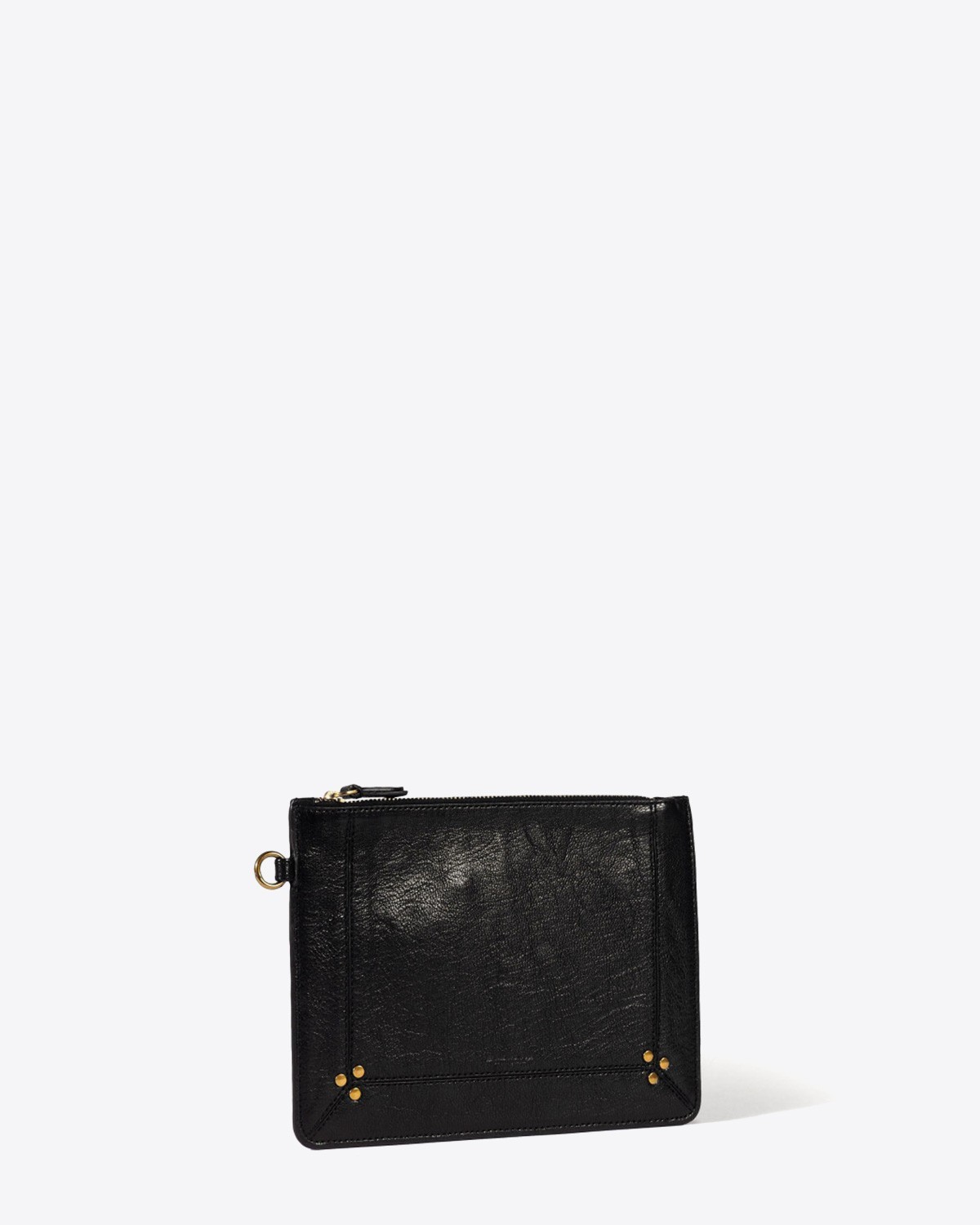Jérôme Dreyfuss Pochette Popoche M – Cuir Chèvre Noir Brass
