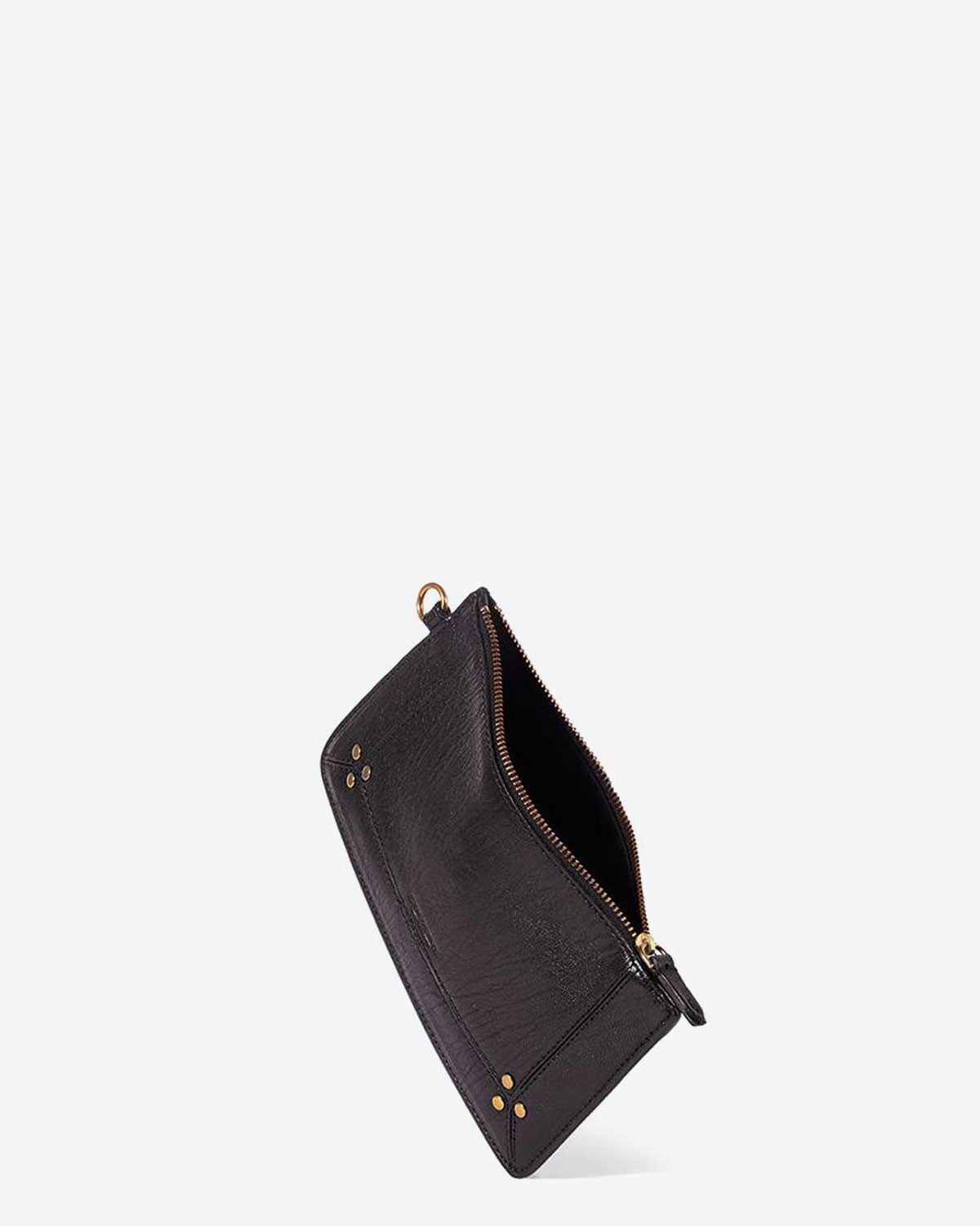 Jérôme Dreyfuss Pochette Popoche S – Cuir Chèvre Noir Brass