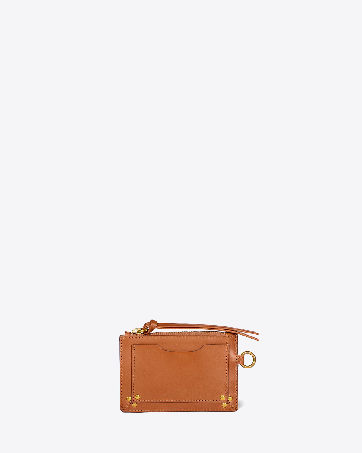 Porte-cartes en cuir lisse coloris chêne Lucky Jérôme Dreyfuss. Détail de l'autre face.