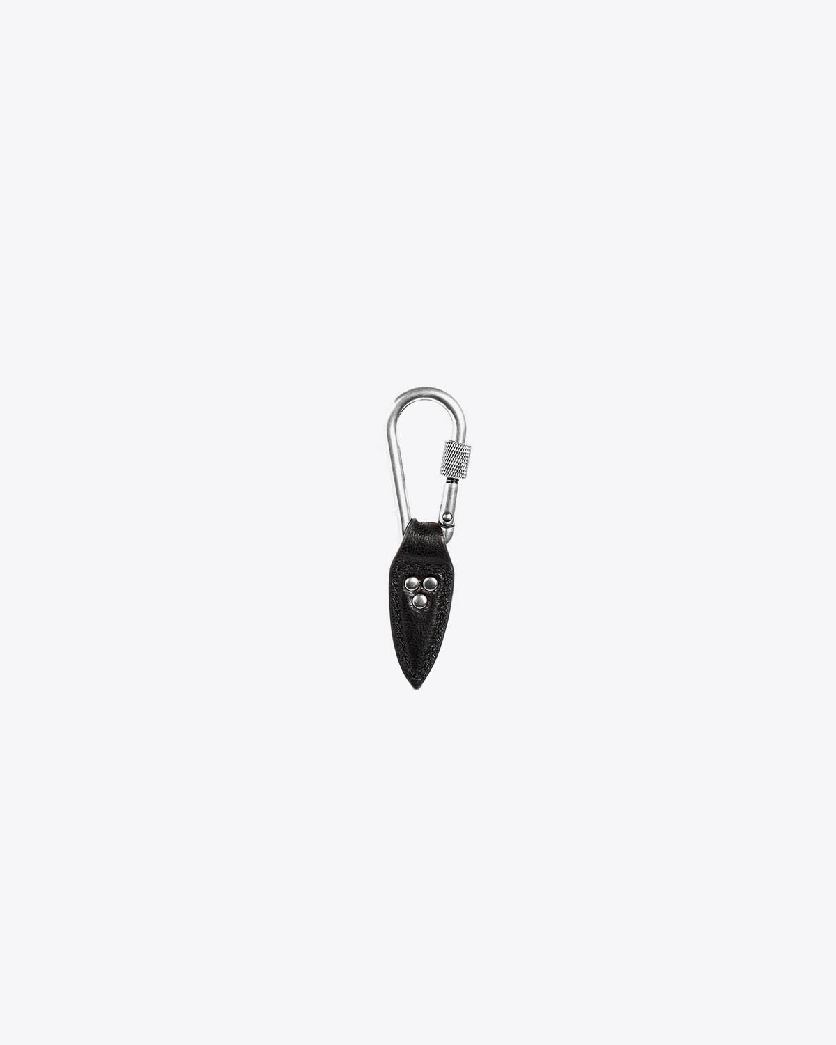 Jérôme Dreyfuss Porte-Clés – Cuir Buffle Noir Silver