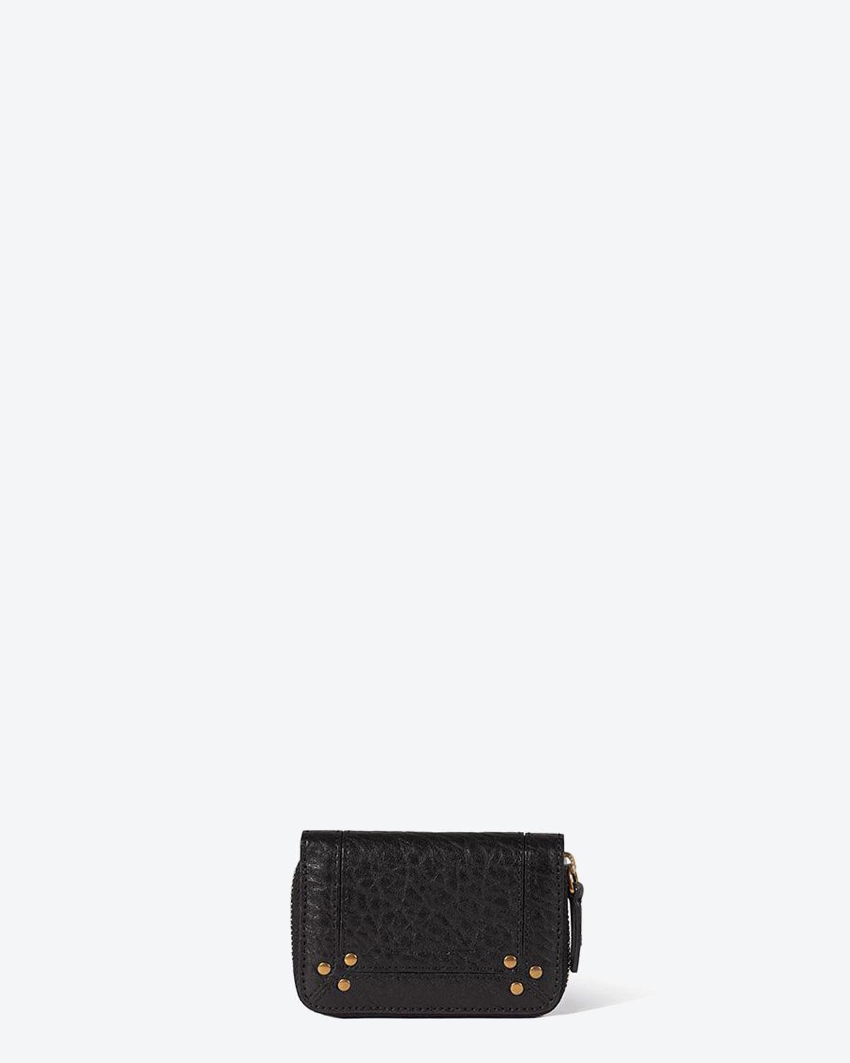 Jérôme Dreyfuss Porte-Monnaie Henri – Cuir Agneau Noir Bubble