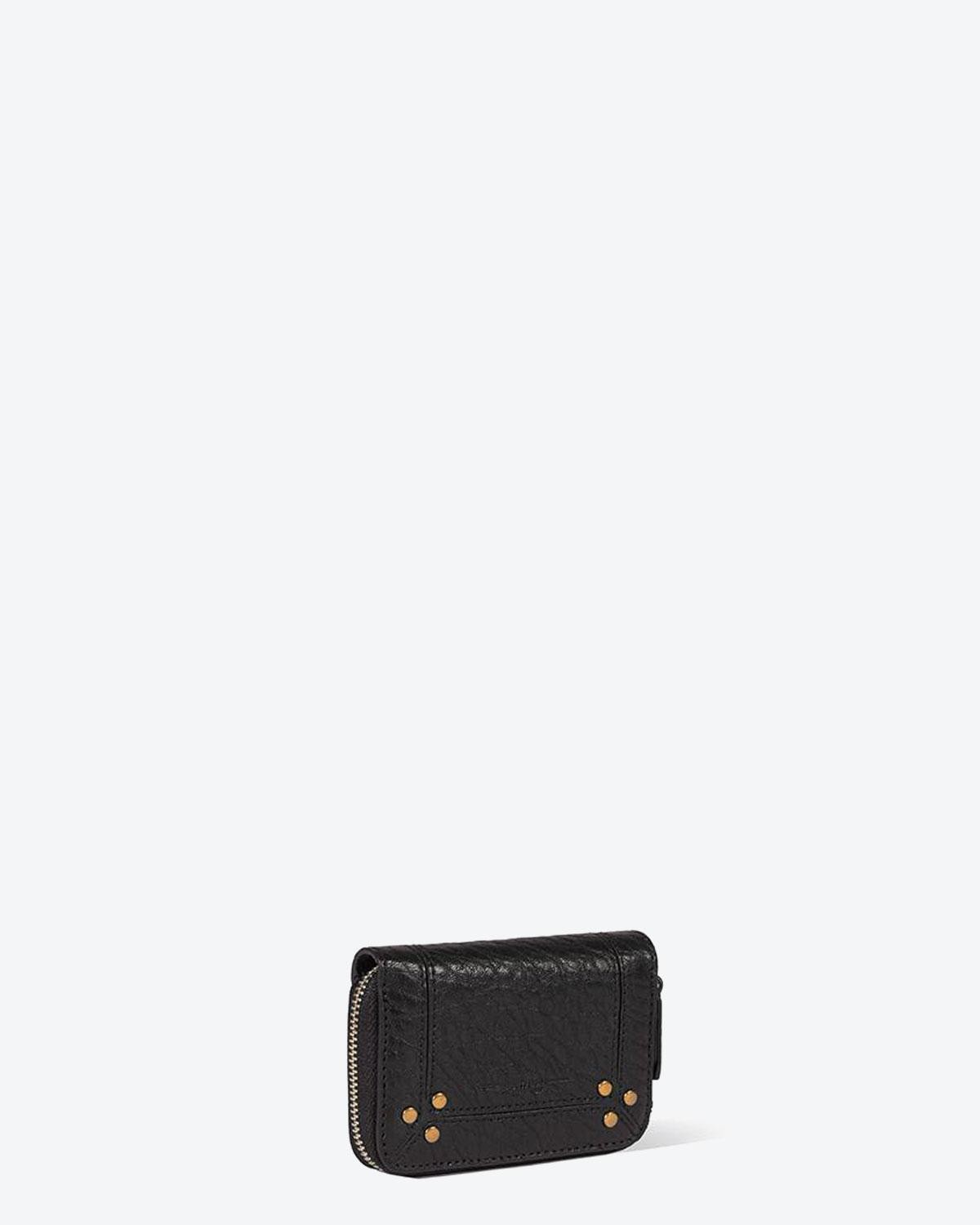 Jérôme Dreyfuss Porte-Monnaie Henri – Cuir Agneau Noir Bubble