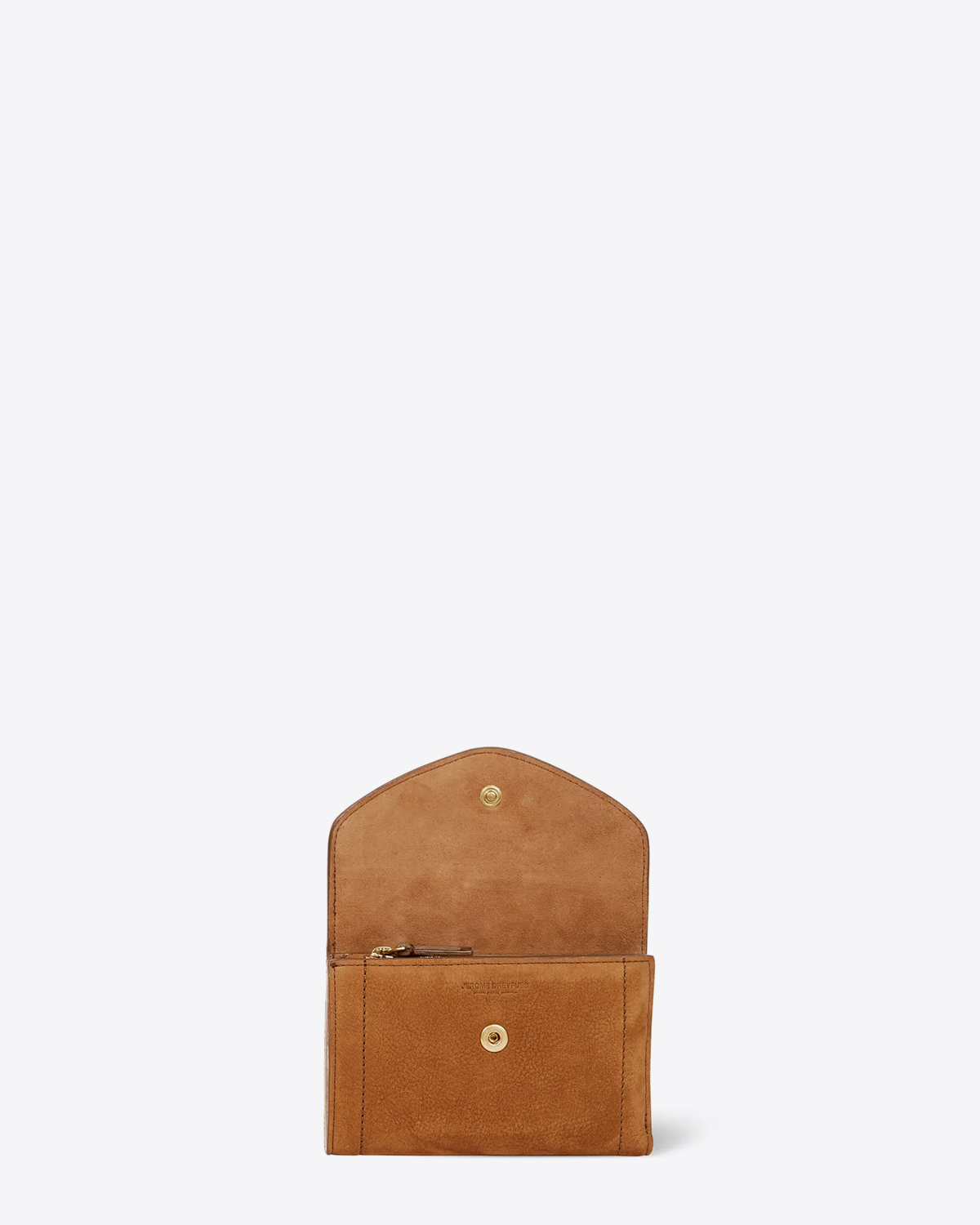Jérôme Dreyfuss Portefeuille Helmut – Cuir Suédé Tabac