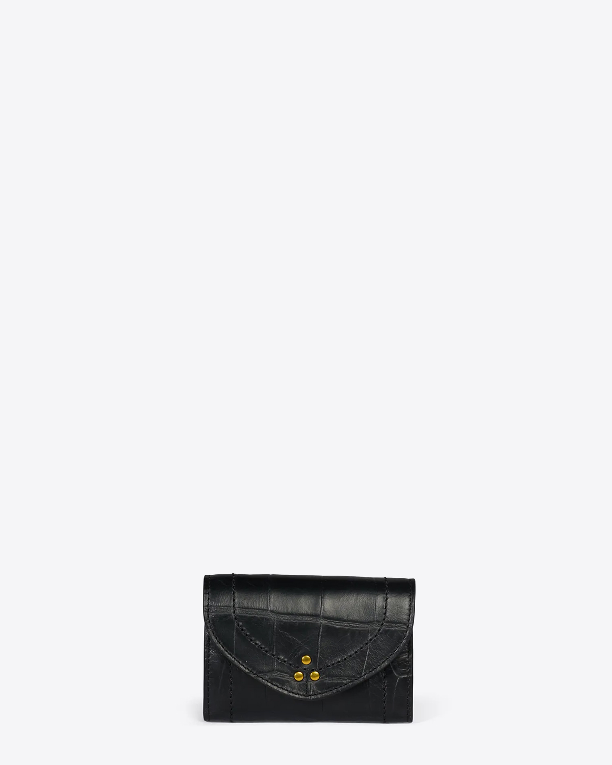 Jérôme Dreyfuss Porte-Monnaie Helmut PM – Cuir Vachette Croco Noir