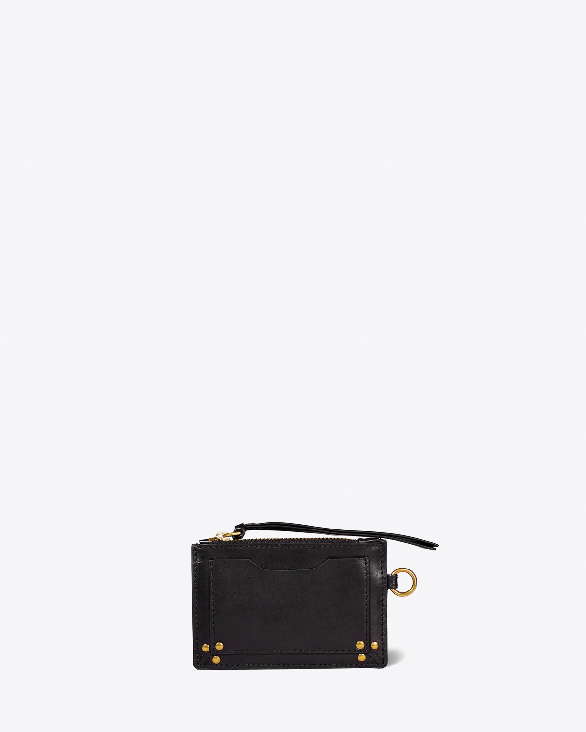 Jérôme Dreyfuss Porte-Cartes Lucky – Cuir Chèvre Noir Brass