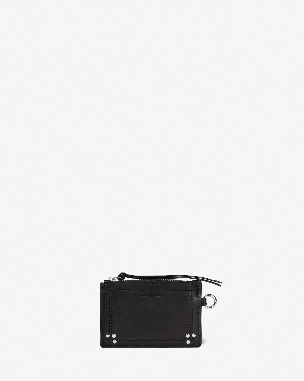 Porte-cartes Lucky Jérôme Dreyfuss en cuir noir. 