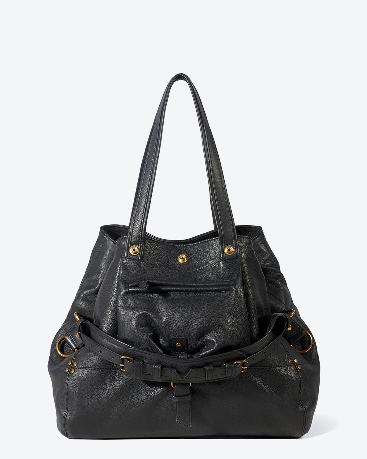 Jérôme Dreyfuss Sac Billy M – Cuir Buffle Noir Brass
