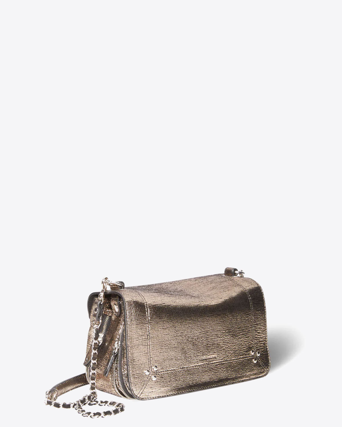 Jérôme Dreyfuss Sac Bobi – Cuir Lamé Champagne