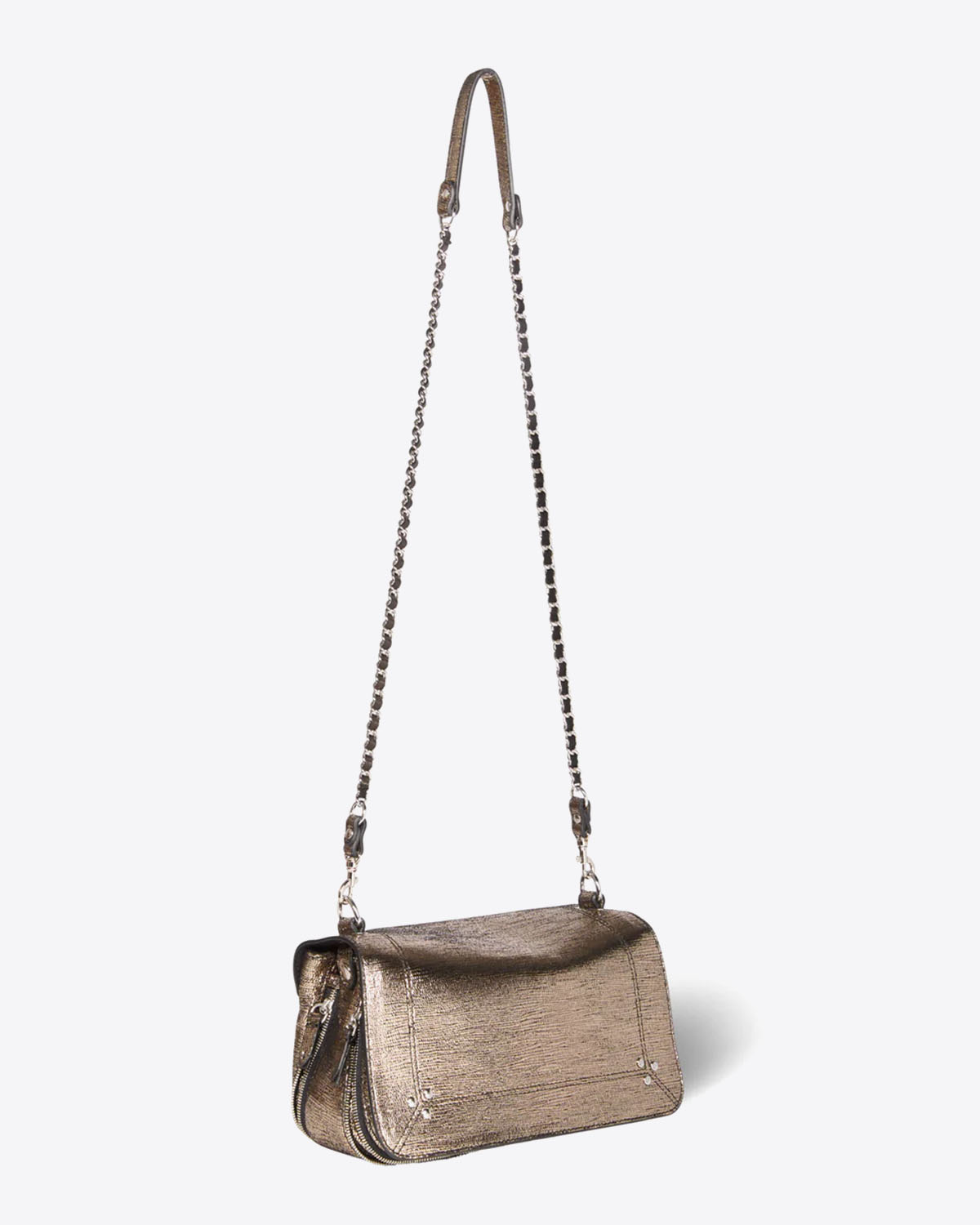 Jérôme Dreyfuss Sac Bobi – Cuir Lamé Champagne