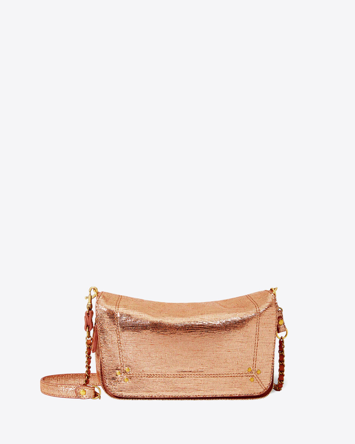 Jérôme Dreyfuss Sac Bobi S – Cuir Lamé Rose Gold