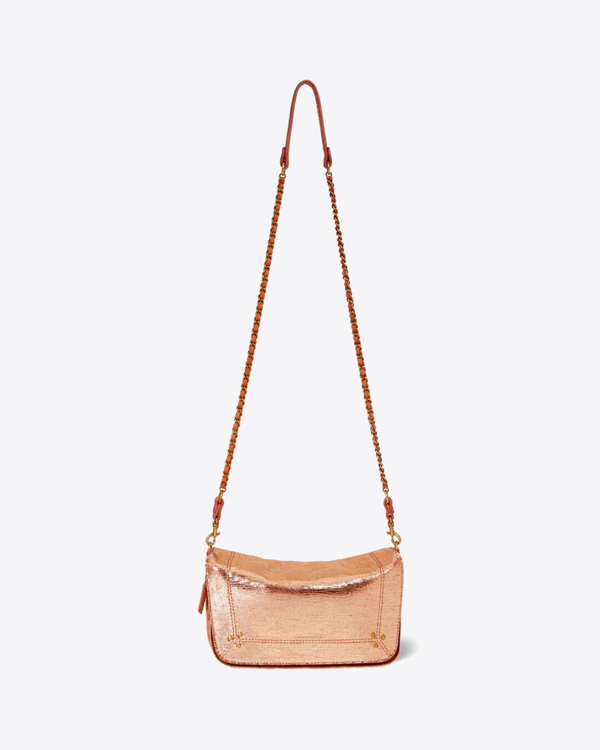 Jérôme Dreyfuss Sac Bobi S – Cuir Lamé Rose Gold