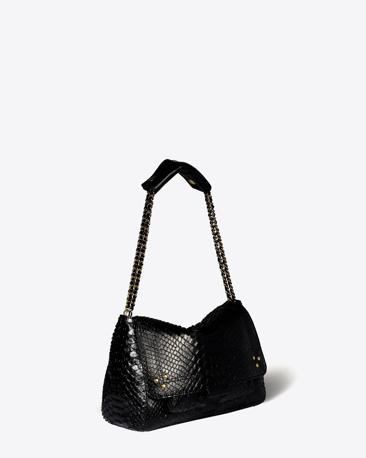 Jérôme Dreyfuss Sac Lulu M – Cuir Python Noir