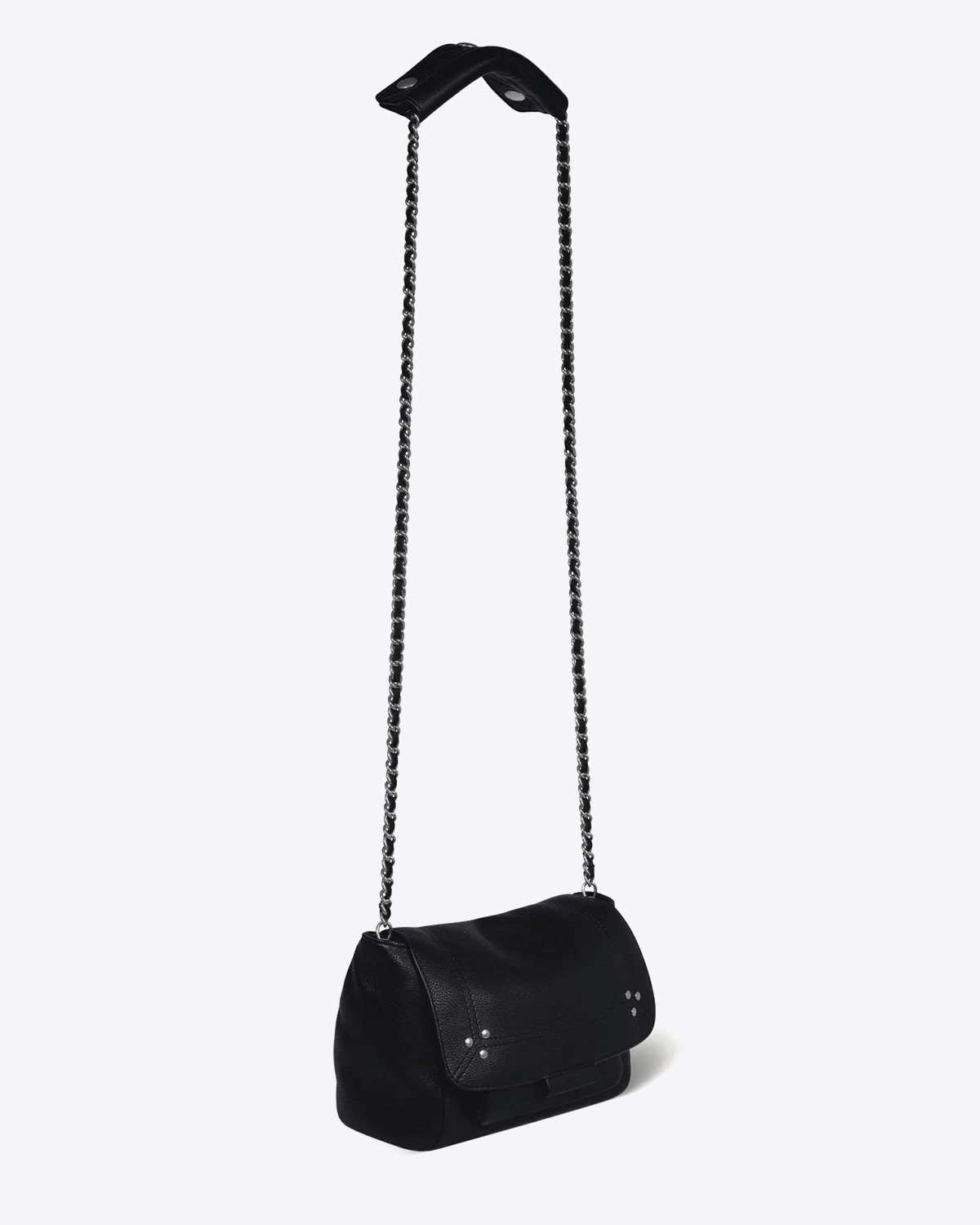 Jérôme Dreyfuss Sac Lulu S – Cuir Veau Noir Silver