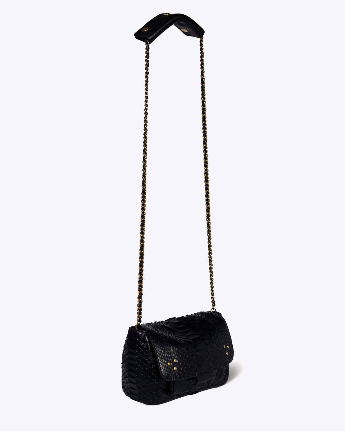 Jérôme Dreyfuss Sac Lulu S – Cuir Python Noir
