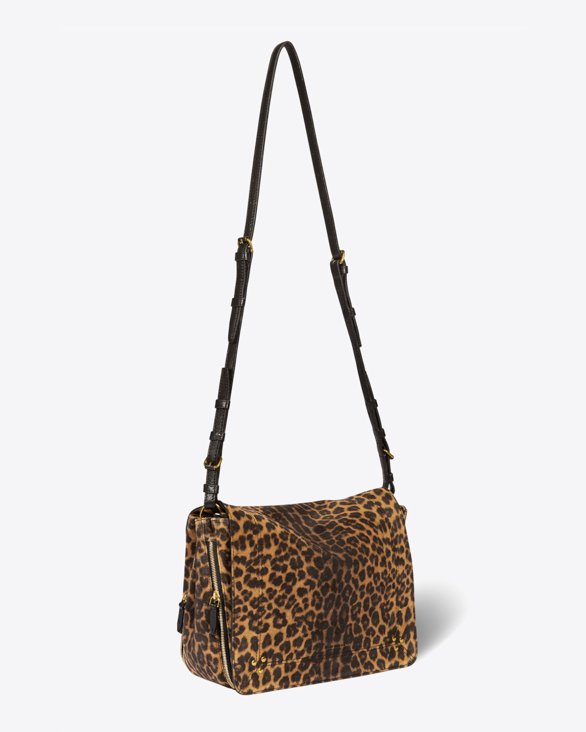 Jérôme Dreyfuss Sac Igor – Cuir Suédé Léopard Chamois