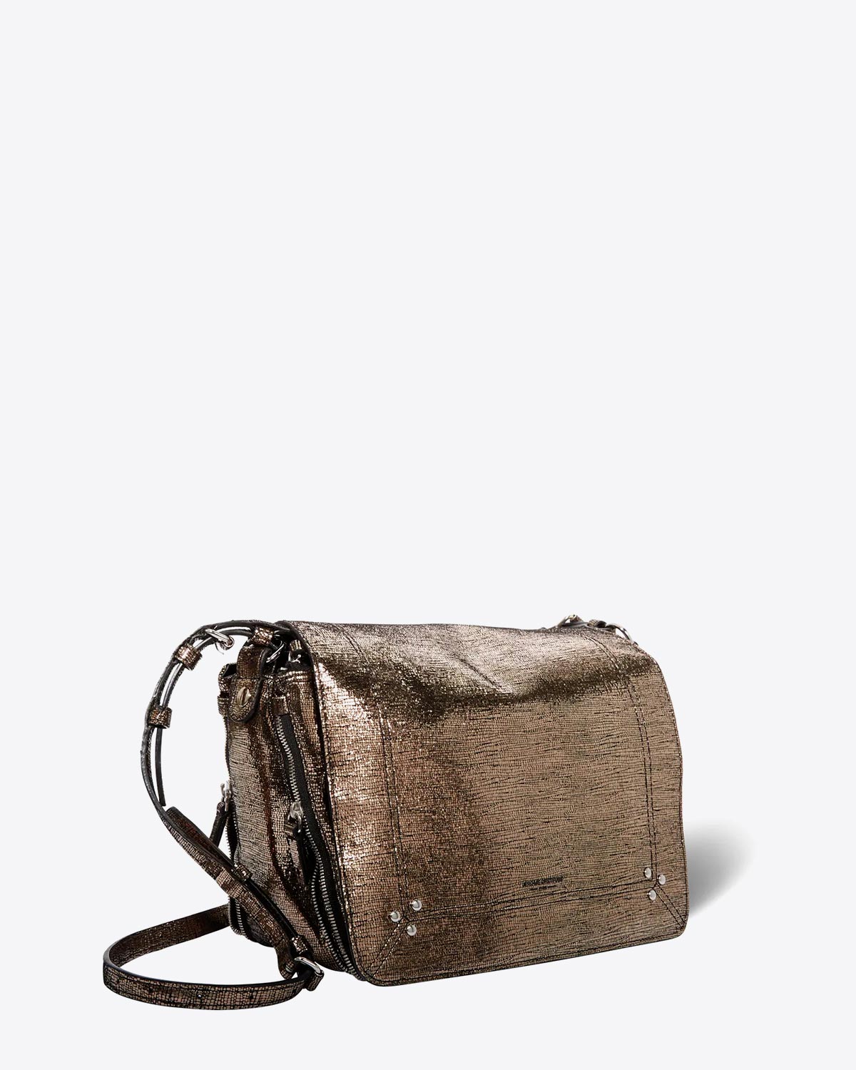 Jérôme Dreyfuss Sac Igor – Cuir Lamé Champagne