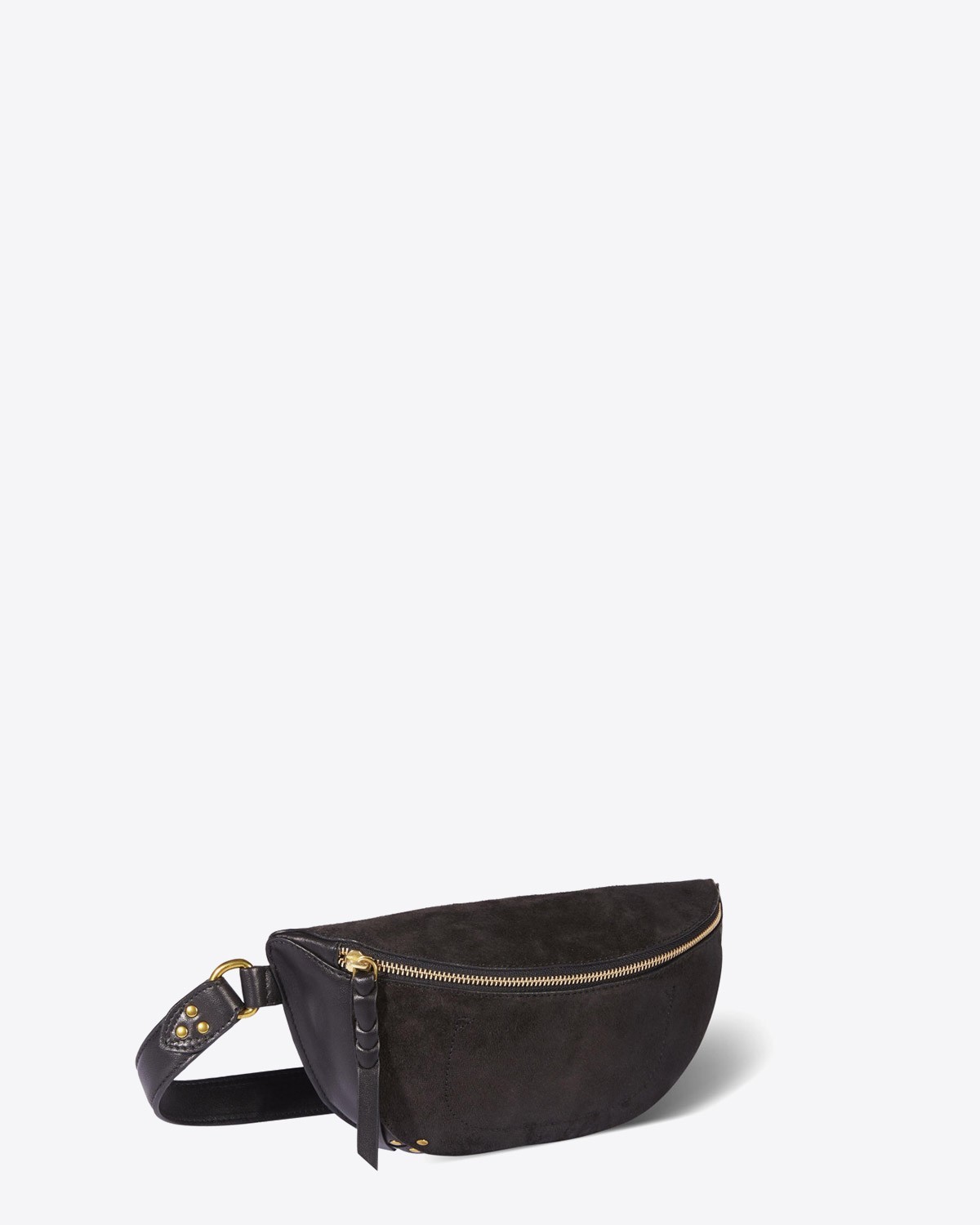 Jérôme Dreyfuss Sac Lino Banane – Cuir Suédé Noir