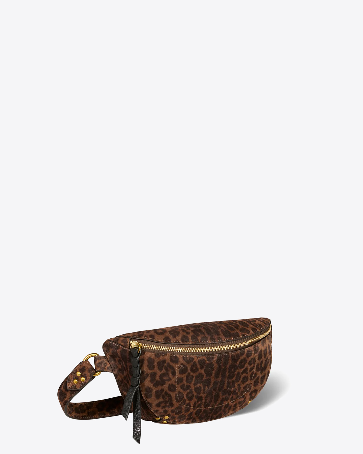 Jérôme Dreyfuss Sac Lino Banane – Cuir Suédé Léopard Naturel