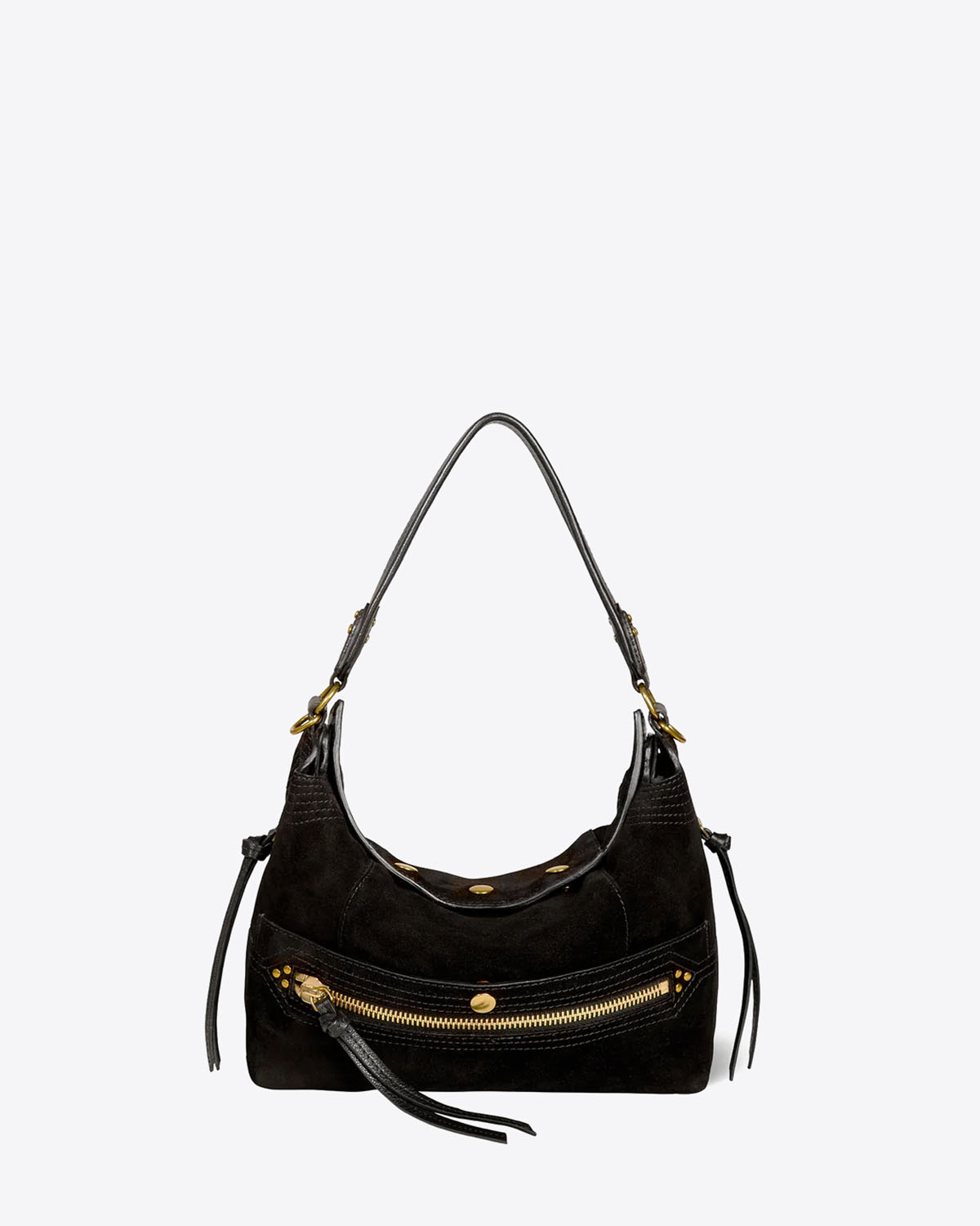Jérôme Dreyfuss Sac Lucky Hobo – Cuir Suédé Noir