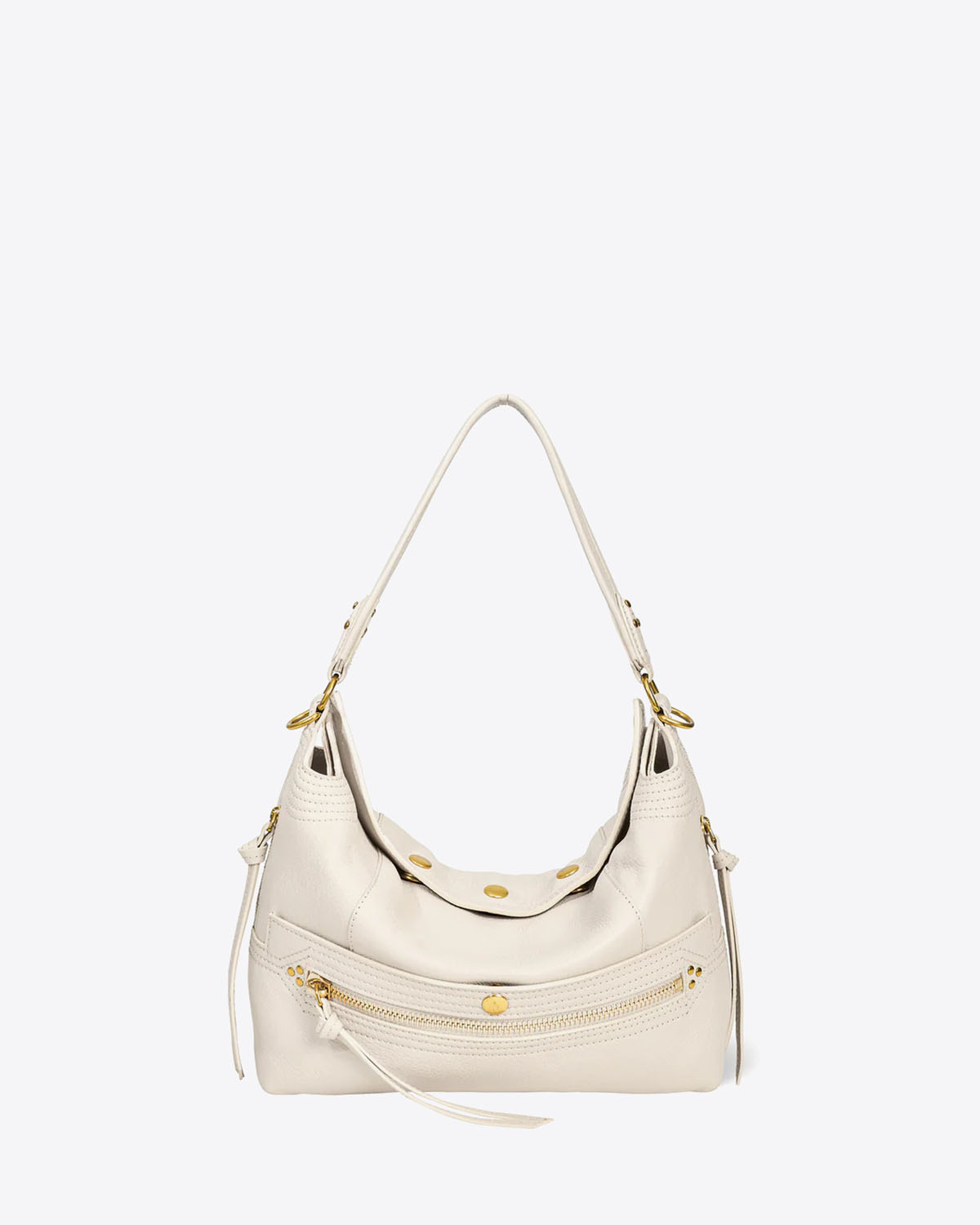 Jérôme Dreyfuss Sac Lucky Hobo – Cuir Ecru Grainé