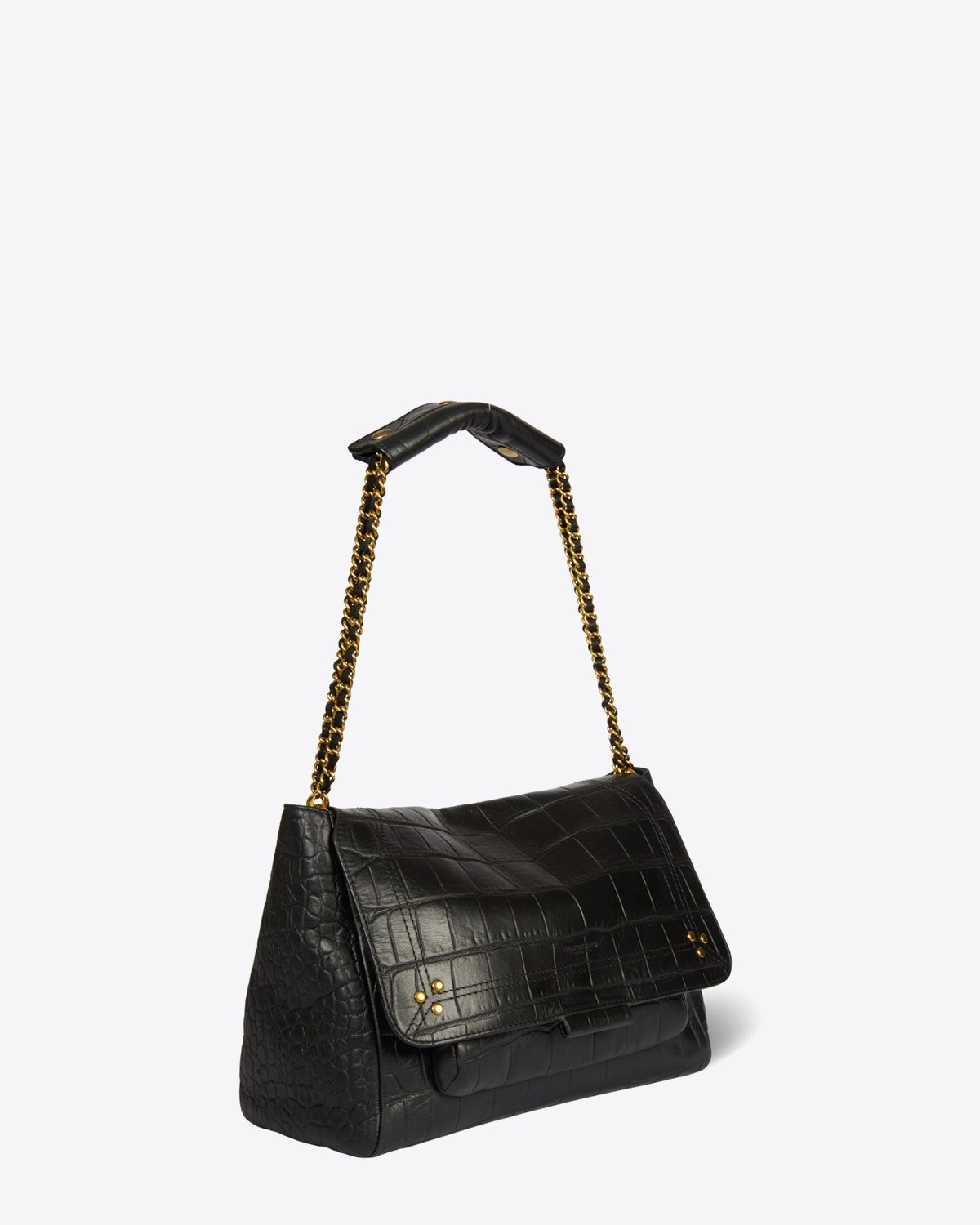 Jérôme Dreyfuss Sac Lulu L – Cuir Vachette Croco Noir