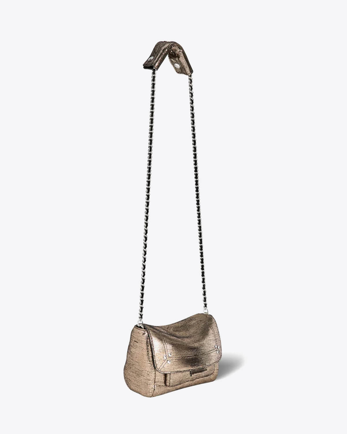 Jérôme Dreyfuss Sac Lulu S – Cuir Lamé Champagne