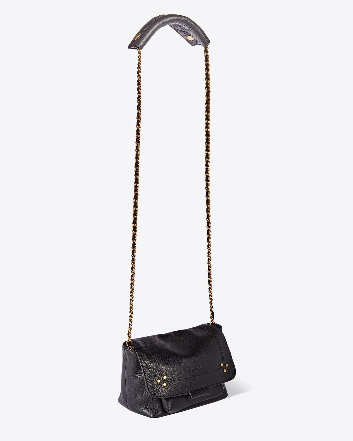 Jérôme Dreyfuss Sac Lulu S – Cuir Veau Noir Brass