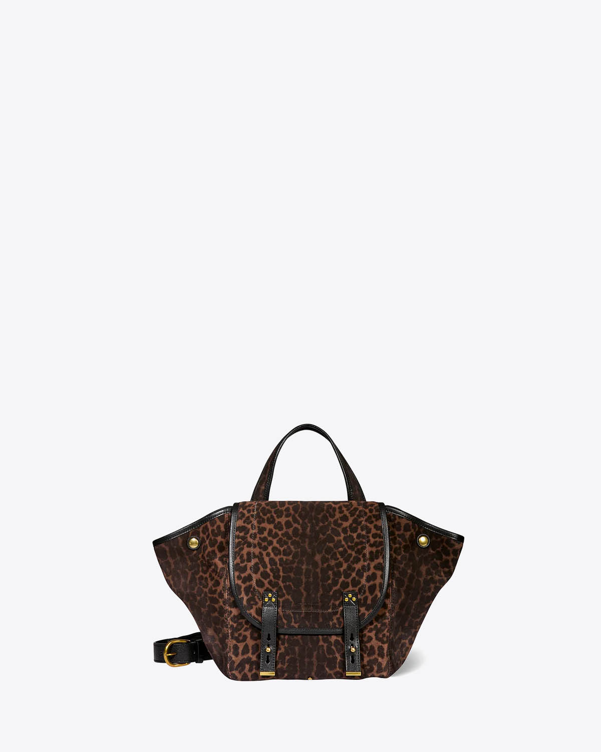 Jérôme Dreyfuss Sac Stan Panier M – Cuir Suédé Léopard Naturel