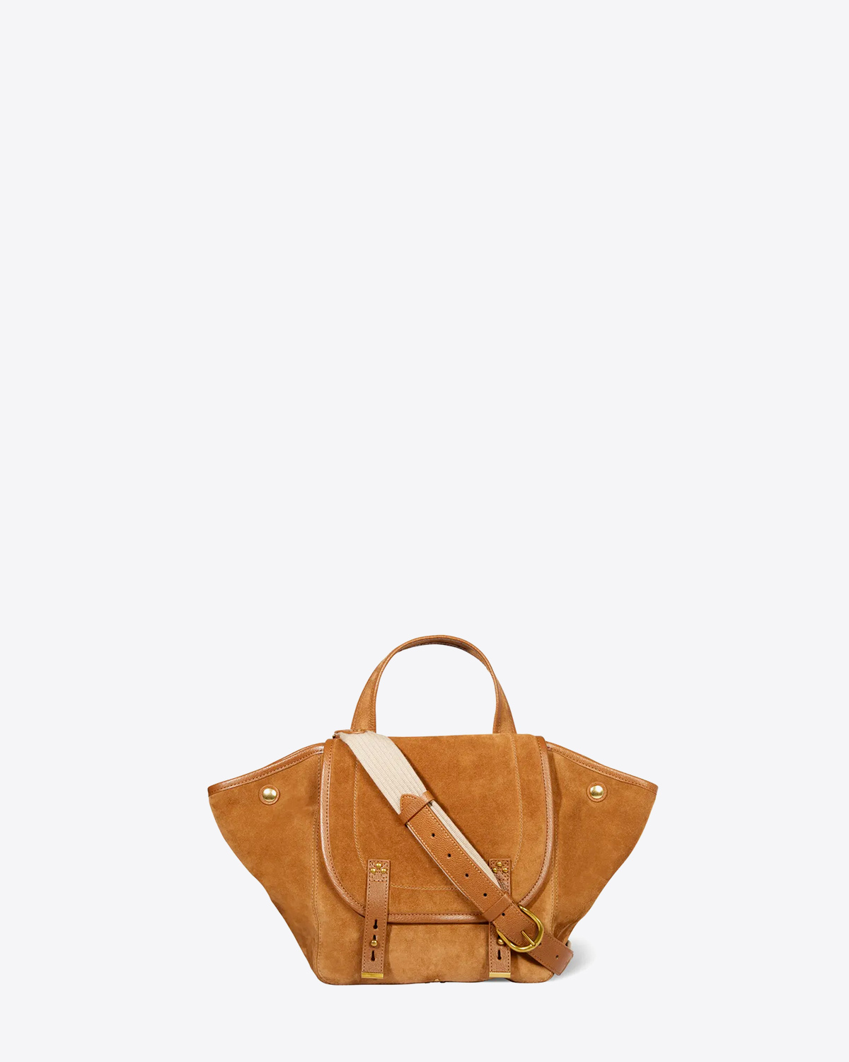 Jérôme Dreyfuss Sac Stan Panier M – Cuir Suédé Tabac